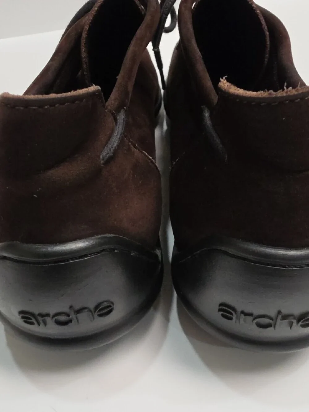 Arche France Dark Brown Suede Square-Toe Lace-Up Loafers / Oxfords - Size 10